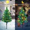 Upgraded 4-Pack Solar Christmas Garden Stake Lights, Decorative Xmas Tree Solar Christmas Yard Stake Outdoor Waterproof Christmas Pathway Lights for Christmas Decoration Garden Patio Yard